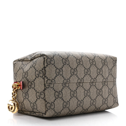 Gucci Soft GG Supreme Monogram Calfskin Medium Ophidia Cosmetic Case Beige Ebony Hibiscus Red 4 of 9