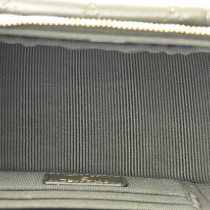 Chanel Lambskin Quilted Polly Pocket East West Top Vanity With Chain Khaki 5 of 11