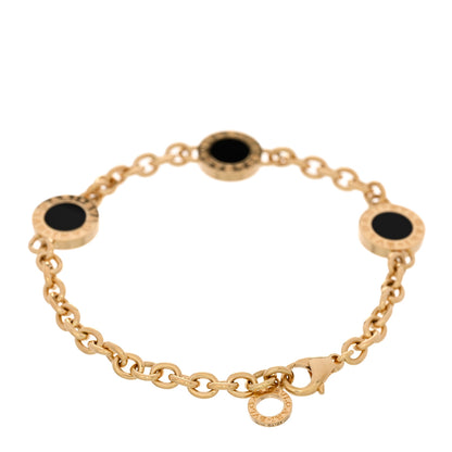 Bulgari 18K Yellow Gold Mother of Pearl Black Onyx BVLGARI BVLGARI Three Station Bracelet 3 of 5