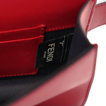 Fendi Vitello Cruise F is Fendi Bi-Color FF 1974 Embossed Envelope Belt Bag Maya Black Fragola 8 of 15
