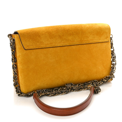 Dolce & Gabbana Suede Crystal Millennials Chain Shoulder Bag Yellow 3 of 8