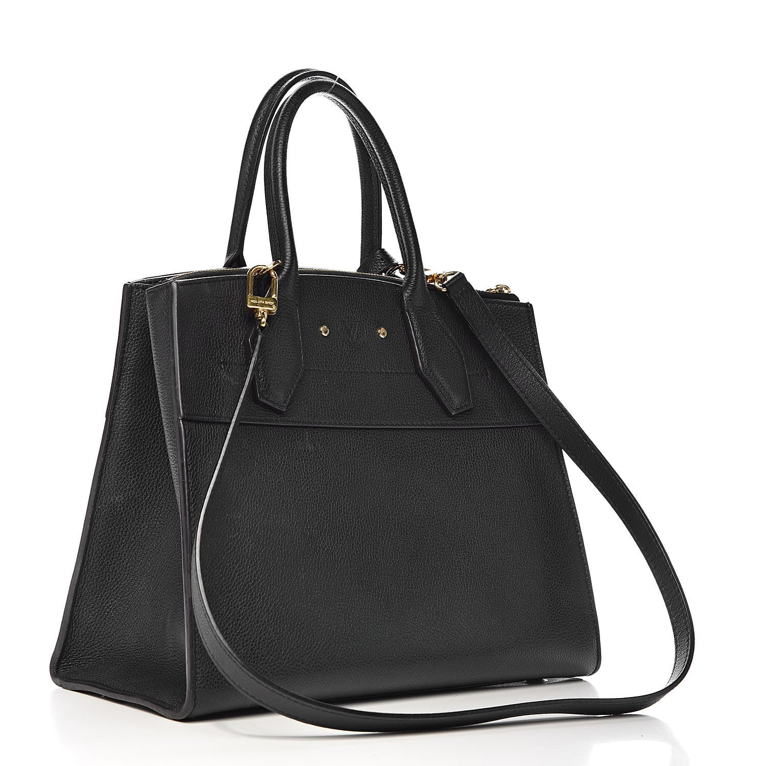 Louis Vuitton Calfskin Studded City Steamer MM Black 3 of 15