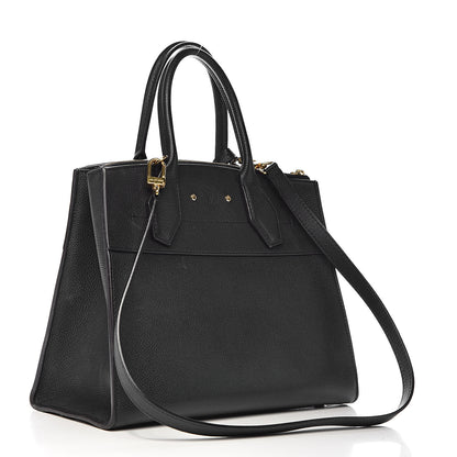 Louis Vuitton Calfskin Studded City Steamer MM Black 3 of 15