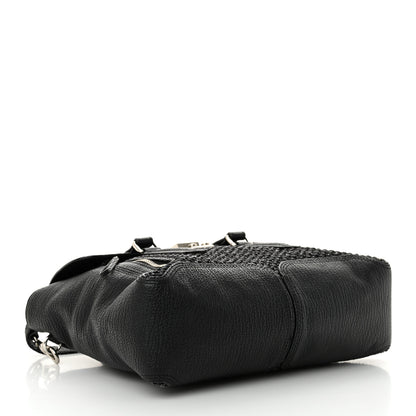 3.1 Phillip Lim PHILLIP LIM 3.1 Textured Calfskin Woven Panel Medium Pashli Satchel Black Silver 4 of 14