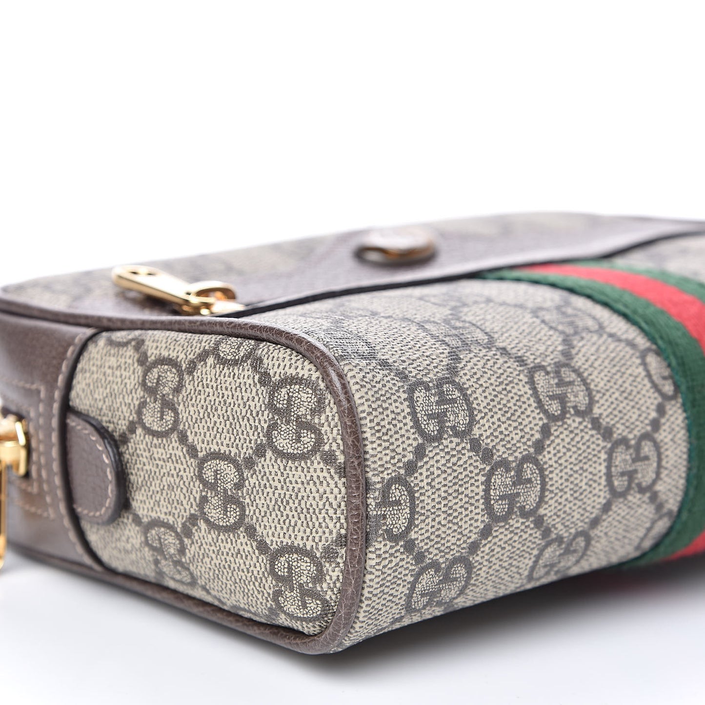 GG Supreme Monogram Small Ophidia Belt Bag Dark Brown