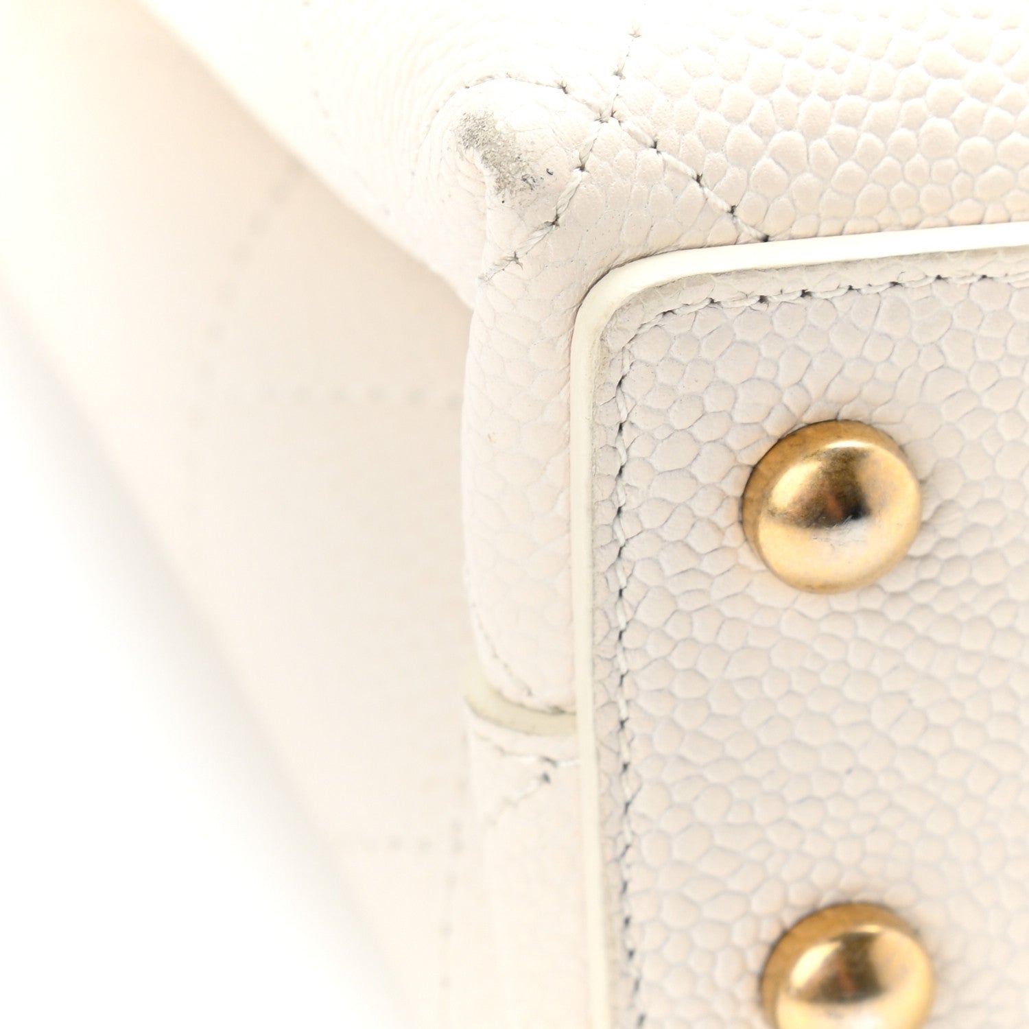 Chanel Grained Calfskin Small Stitched Flap White 13 of 16