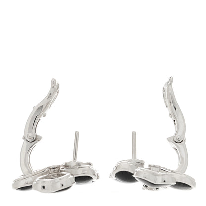 Van Cleef & Arpels 18K White Gold Diamond Black Onyx Small Cosmos Earrings 3 of 5