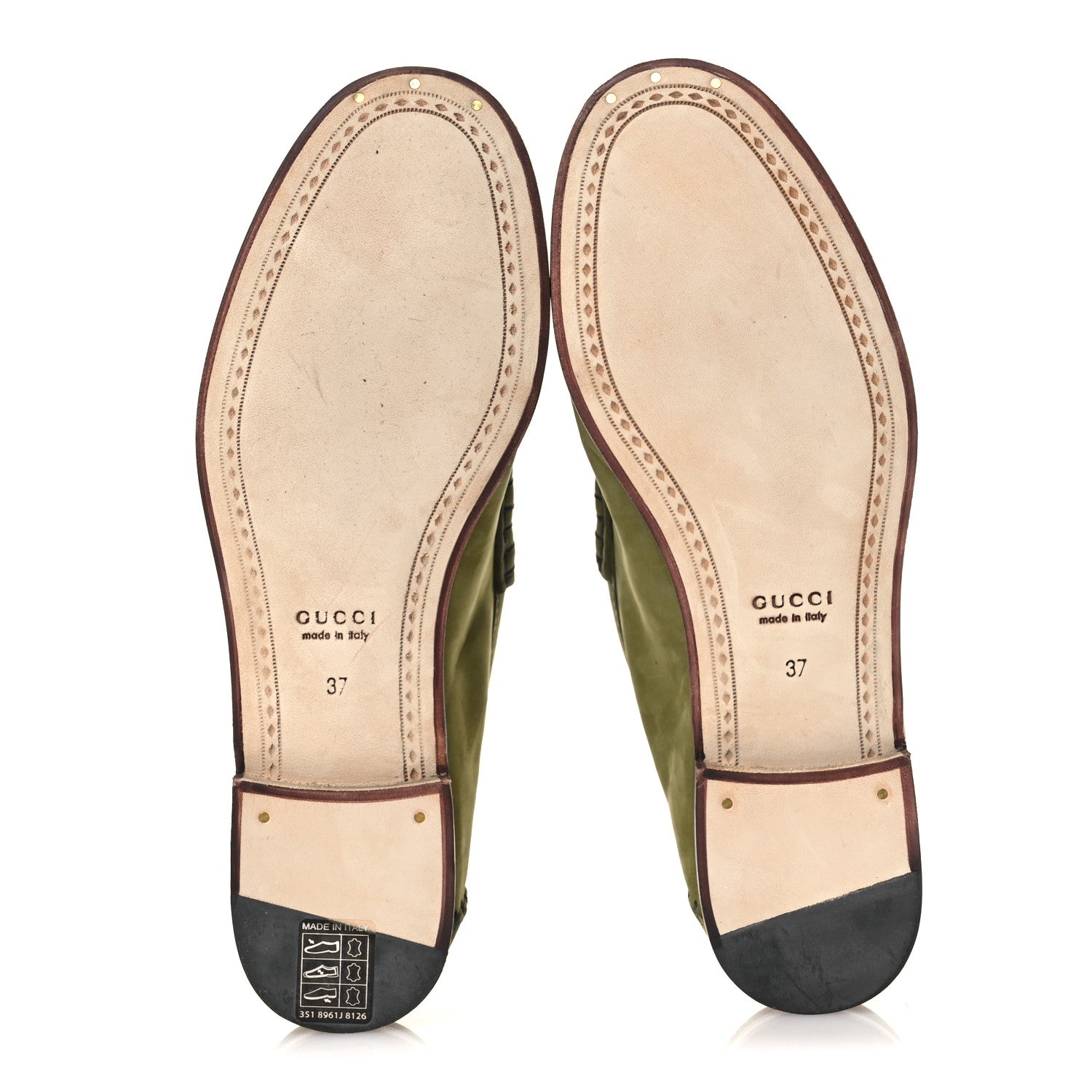 Gucci Nubuck Womens Horsebit Loafers 37 Herbs Light Green 7 of 12