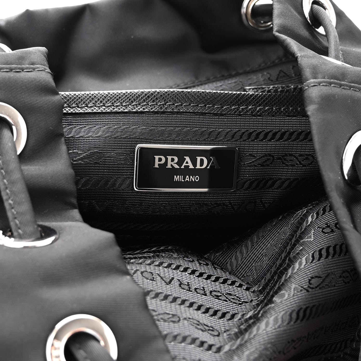 Prada Tessuto Nylon Saffiano Small Backpack Black 6 of 9