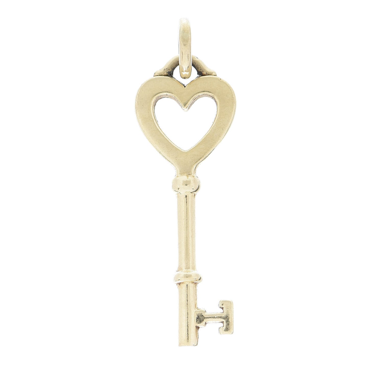 18K Yellow Gold Mini Heart Key Pendant