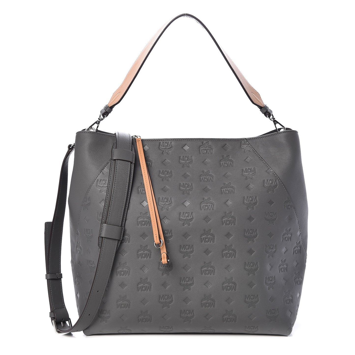 Calfskin Ottomar Monogram Large Klara Hobo Charcoal