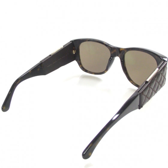 Chanel Tortoise Leather Quilted CC Sunglasses 5202-Q 2 of 9