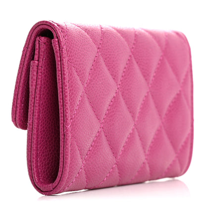 Chanel Caviar Quilted Textured CC Flap Card Holder Purple 3 of 9