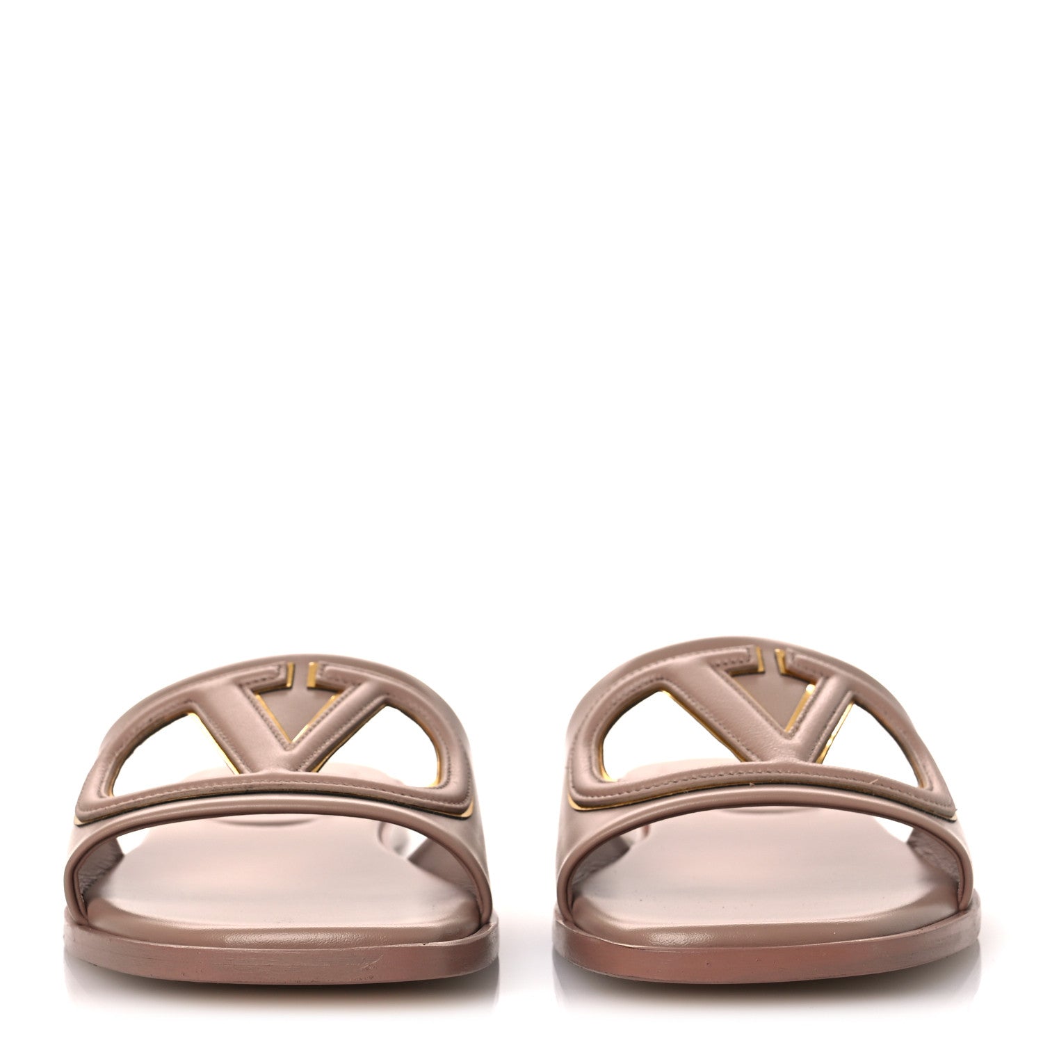 バレンティノ　37サンダル Valentino Garavani Calfskin Vlogo Cut Out Flat Slide Sandals 36.5
