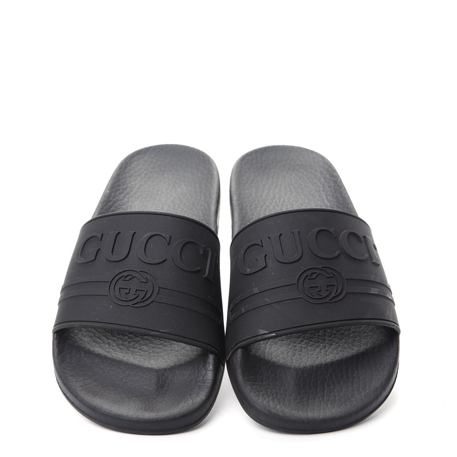 Gucci Rubber Womens Logo Slide Sandals 37 Black 5 of 10