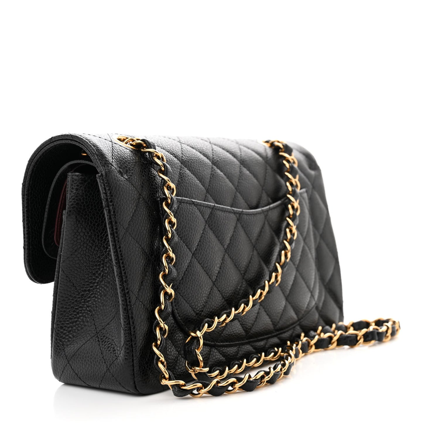 Caviar Quilted Small Double Flap Black