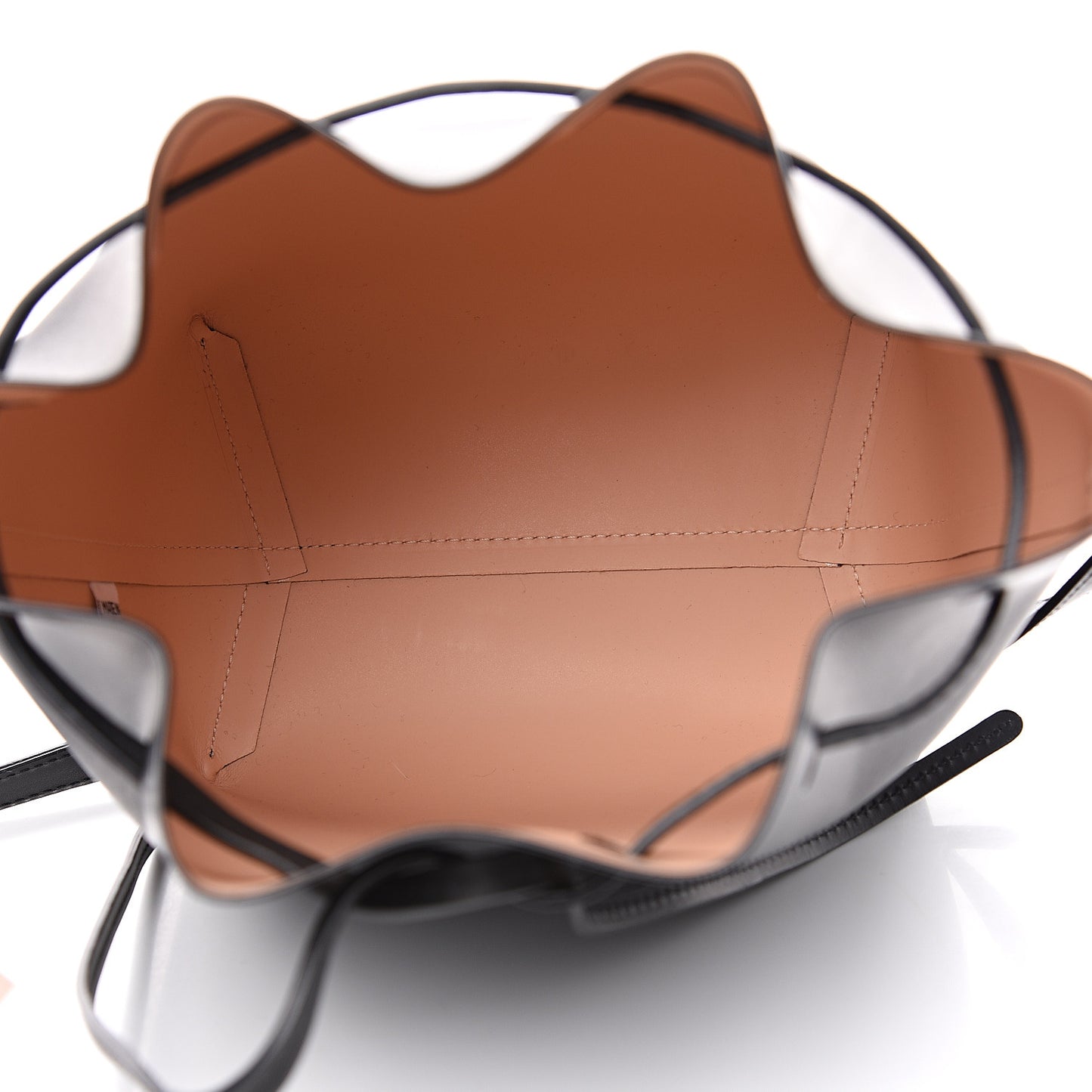 Vegetable Tanned Calfskin Mini Bucket Bag Black Ballerina