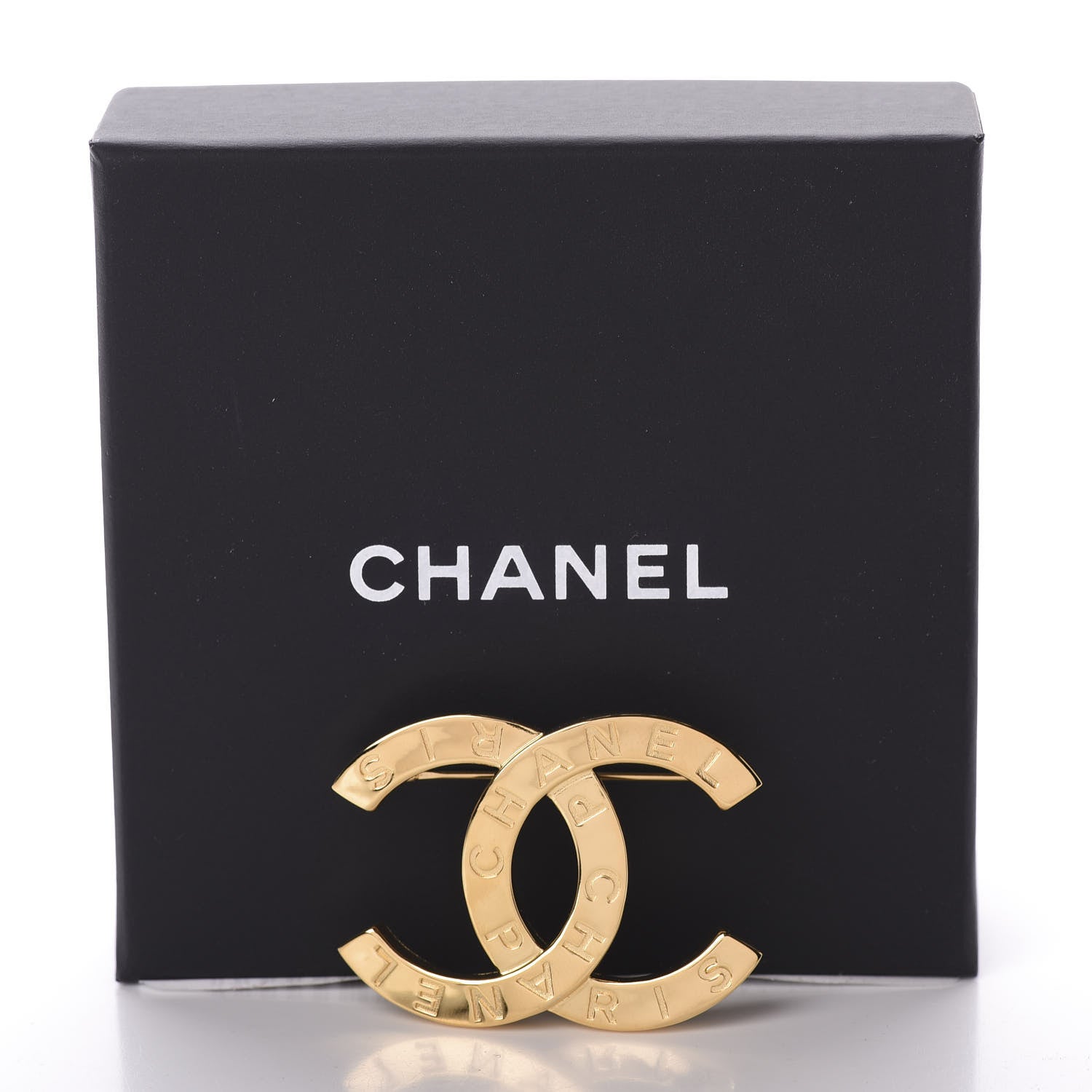 Chanel Metal Paris Button CC Large Brooch Gold 5 of 5