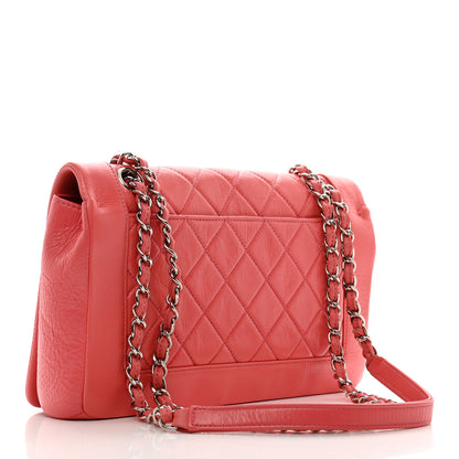 Chanel Distressed Calfskin Quilted Enamel CC Single Flap Bag Pink 3 of 11
