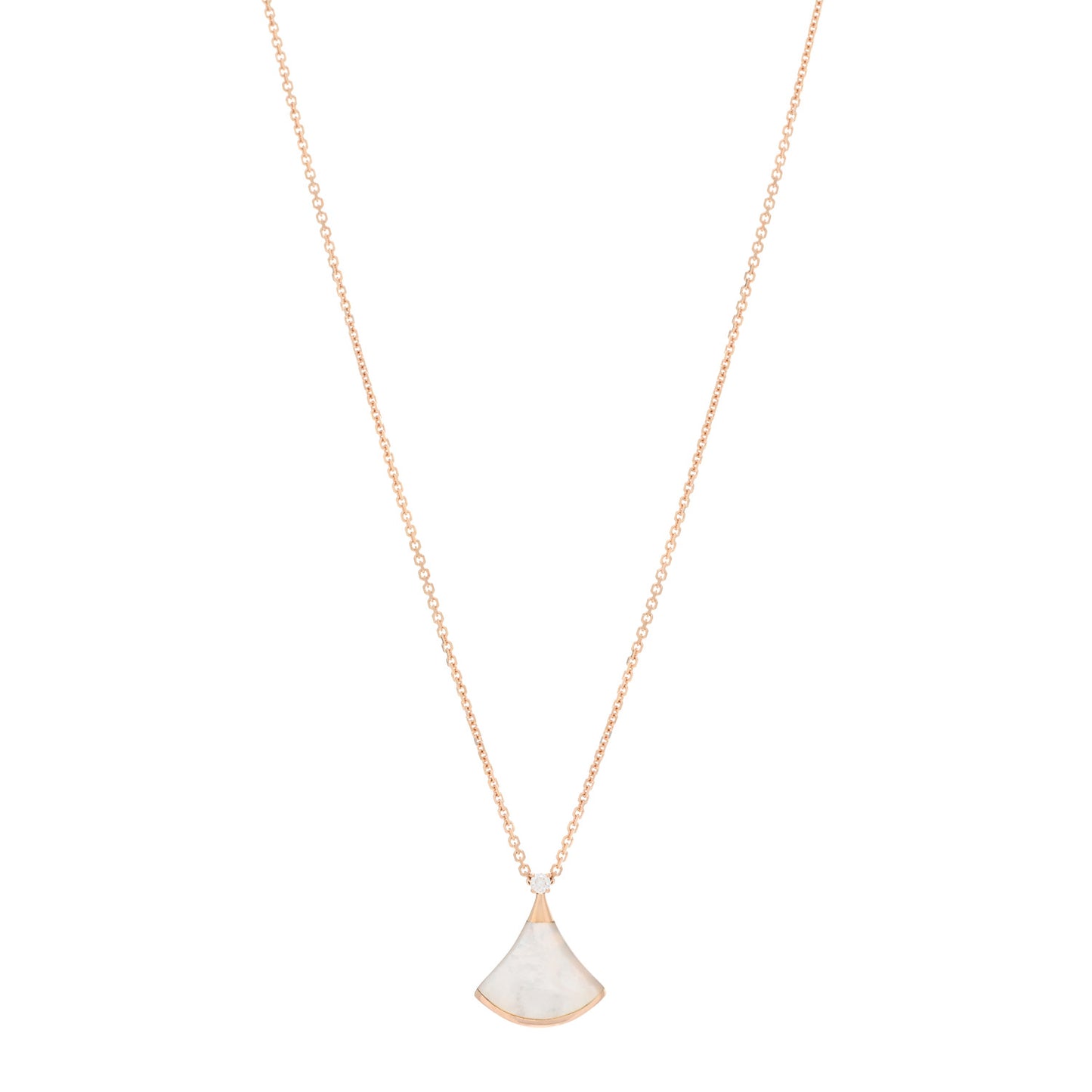 18K Rose Gold Diamond Mother of Pearl Small Divas' Dream Pendant Necklace
