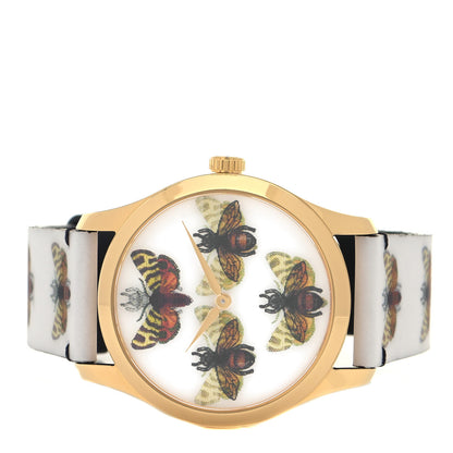 Gucci Stainless Steel Calfskin 38mm G-Timeless Bee Butterfly Hologram Quartz Watch 2 of 5