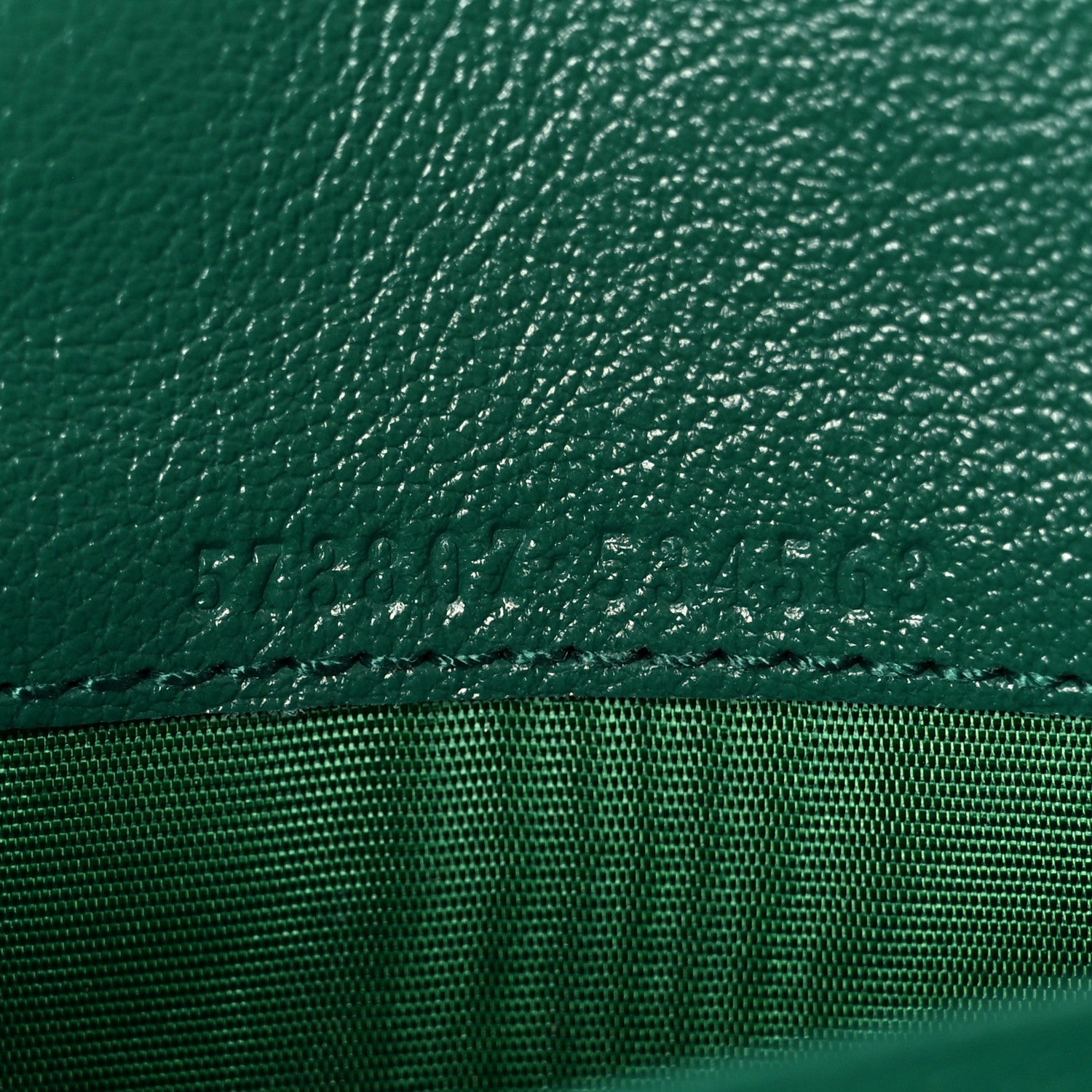 Gucci Azalea Calfskin Enamel Matelasse Diagonal Torchon GG Marmont Chain Wallet New Shamrock Emerald 6 of 11
