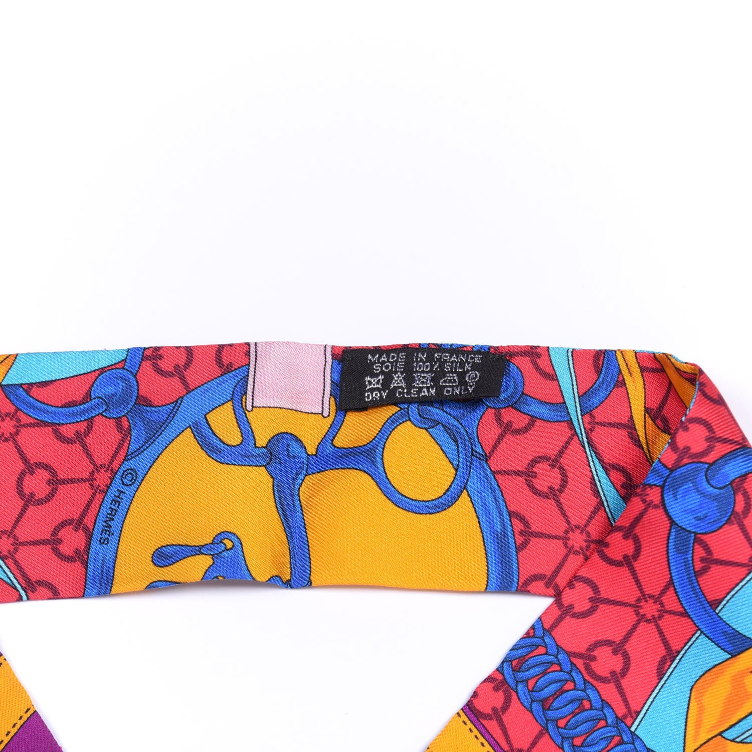 Hermes Silk La Promenade Du Matin Twilly Bleu Fuchsia Rouge 2 of 4