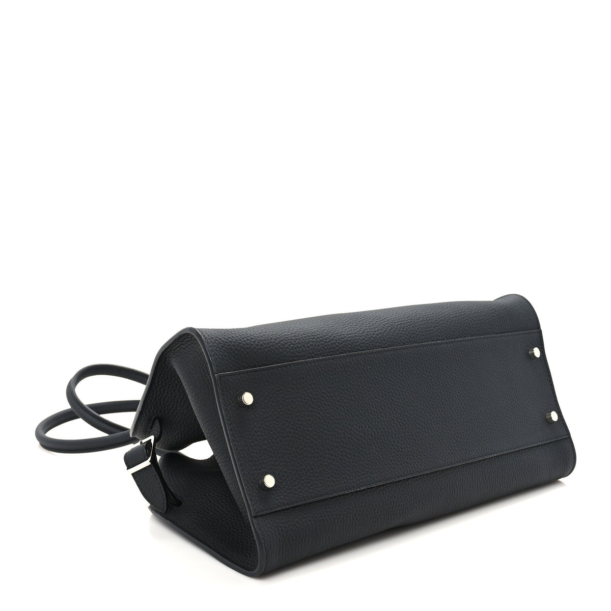 Matte Grained Calfskin Margaux Shoulder 12 Black