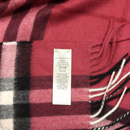Burberry Cashmere Giant Check Fringe Scarf Rose Pink 4 of 4