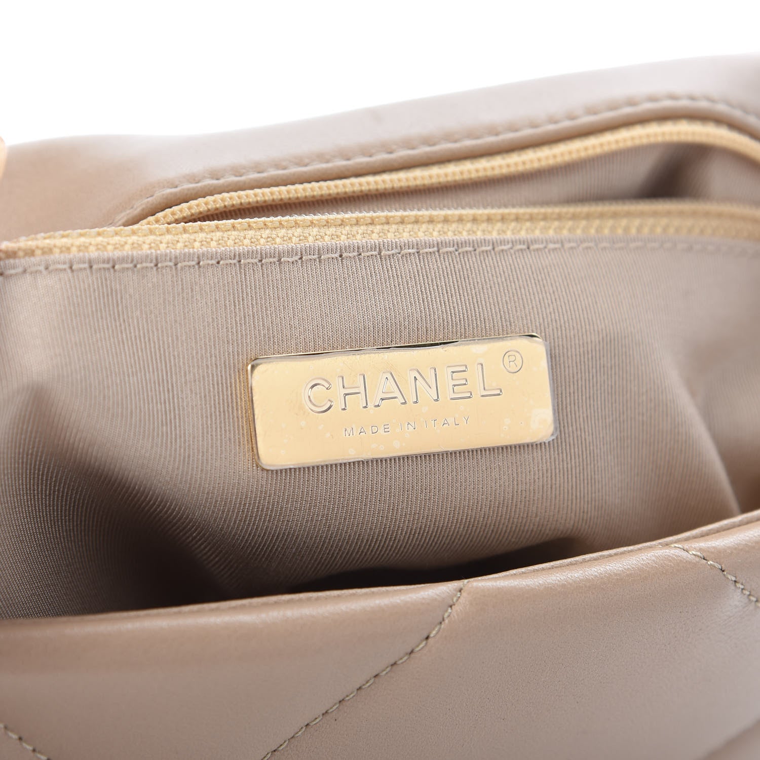 Chanel Lambskin Quilted Medium Chanel 19 Flap Dark Beige 6 of 10