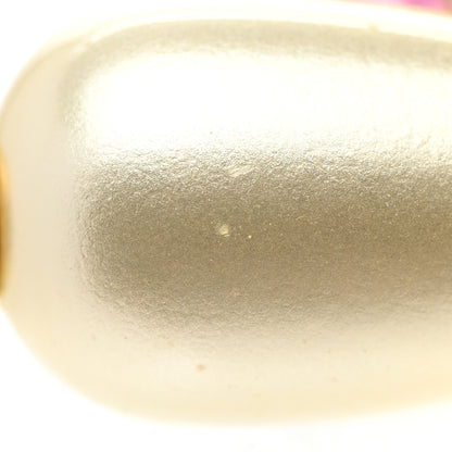 Chanel Metal Crystal Pearl CC Drop Earrings Gold Pink White 6 of 6