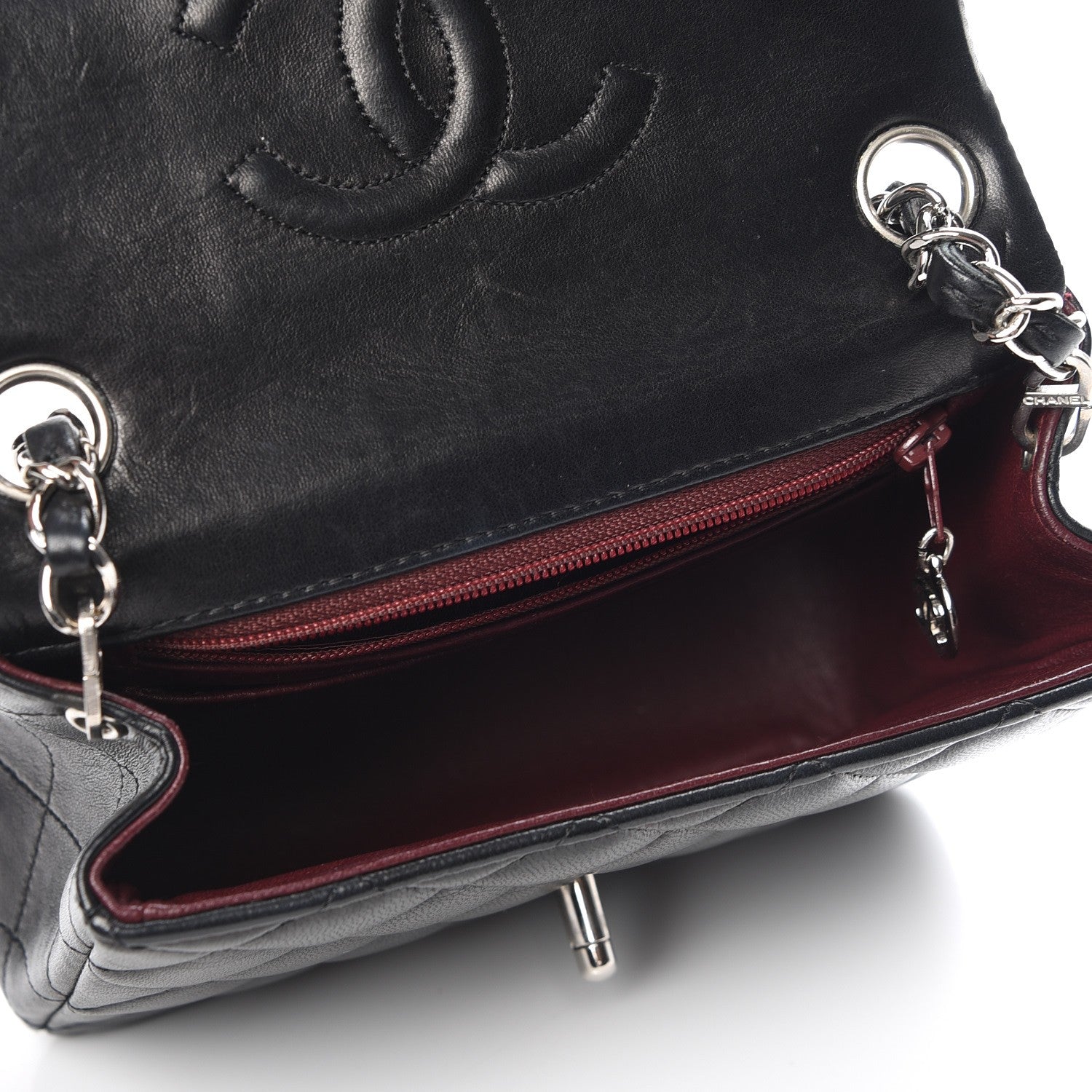 Chanel Lambskin Quilted Mini Square Flap Black 5 of 8