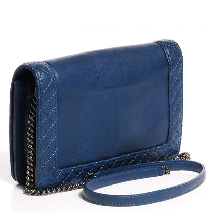 Chanel Calfskin Small Boy Reverso Flap Dark Blue 3 of 14