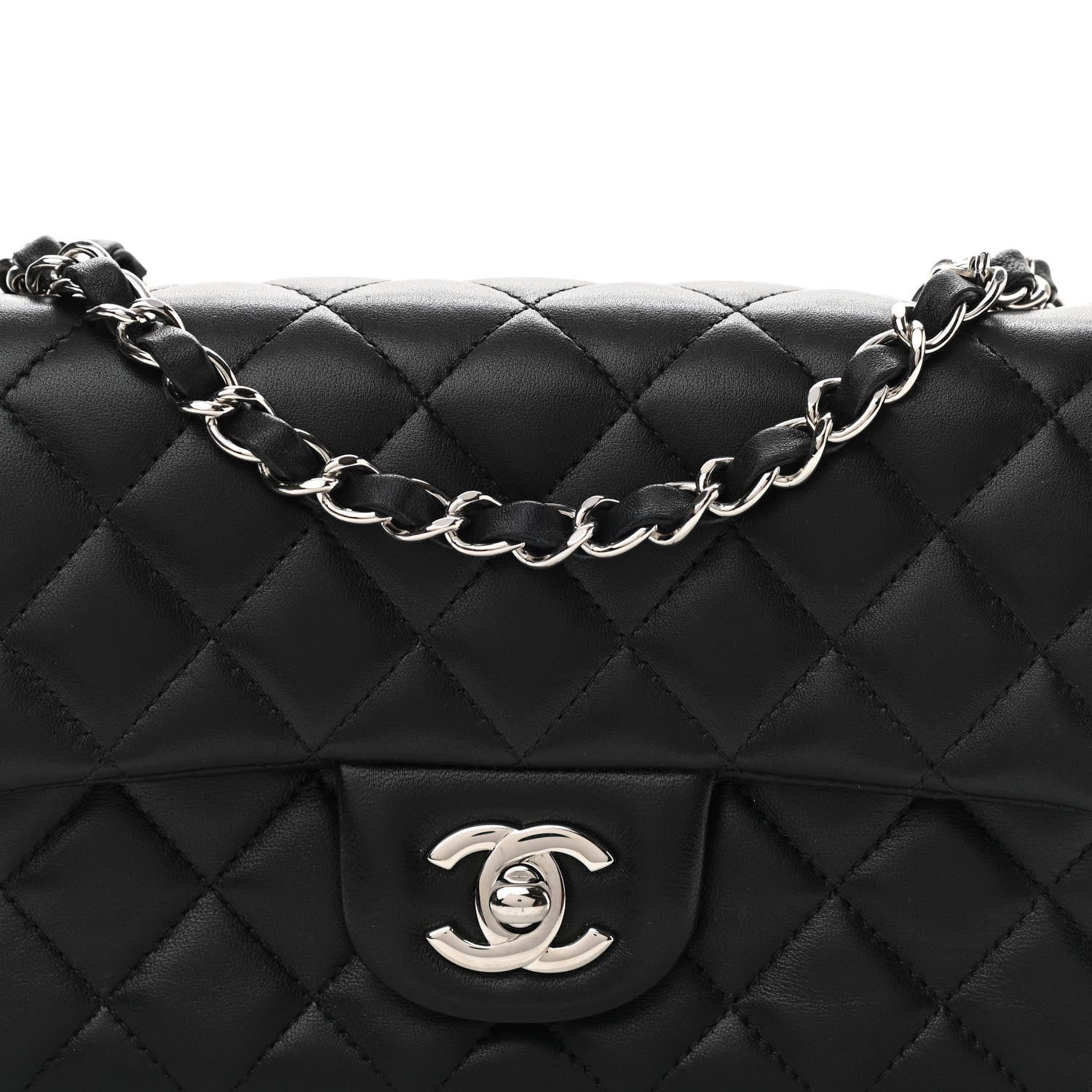 Chanel Lambskin Quilted Mini Rectangular Flap Black 8 of 10