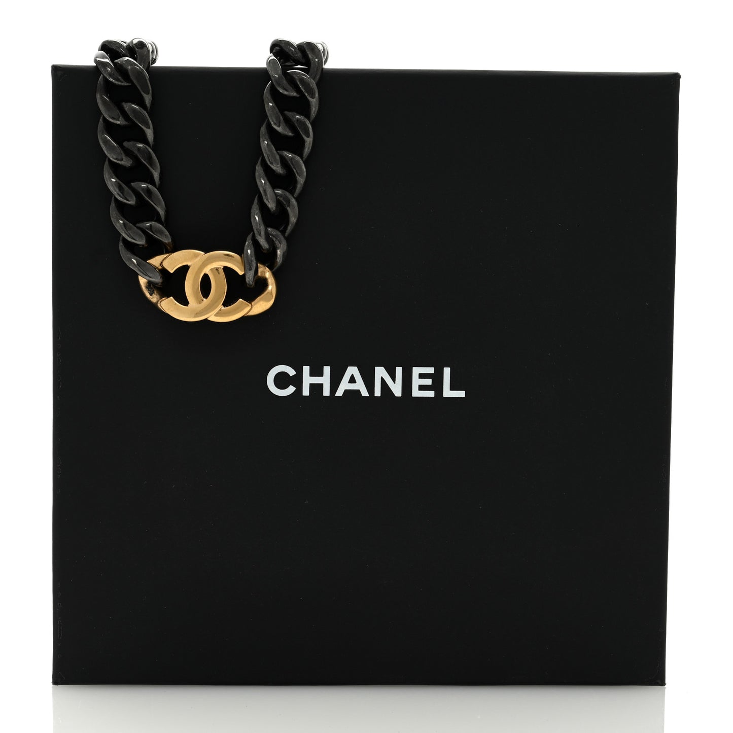 CC Chain Choker Necklace Ruthenium Gold