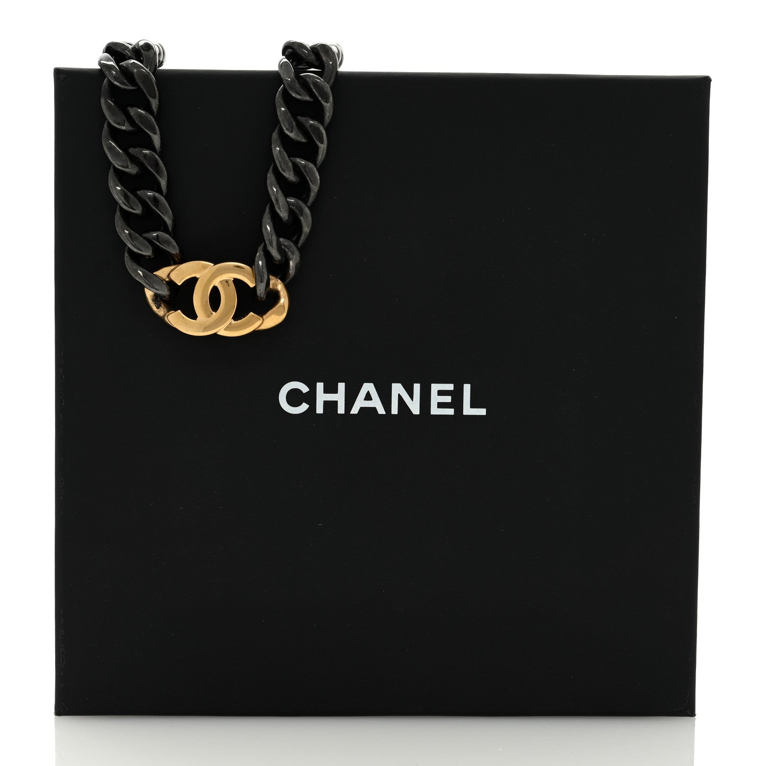 Chanel CC Chain Choker Necklace Ruthenium Gold 5 of 5
