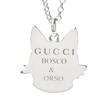 Gucci Sterling Silver Enamel Bosco Pendant Necklace 5 of 6