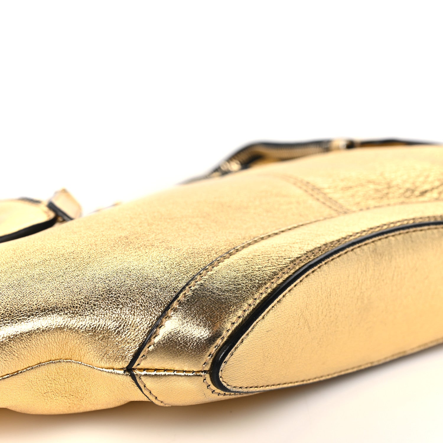 Alexander McQueen Metallic Crackled Lambskin De Manta Clutch Gold 9 of 11