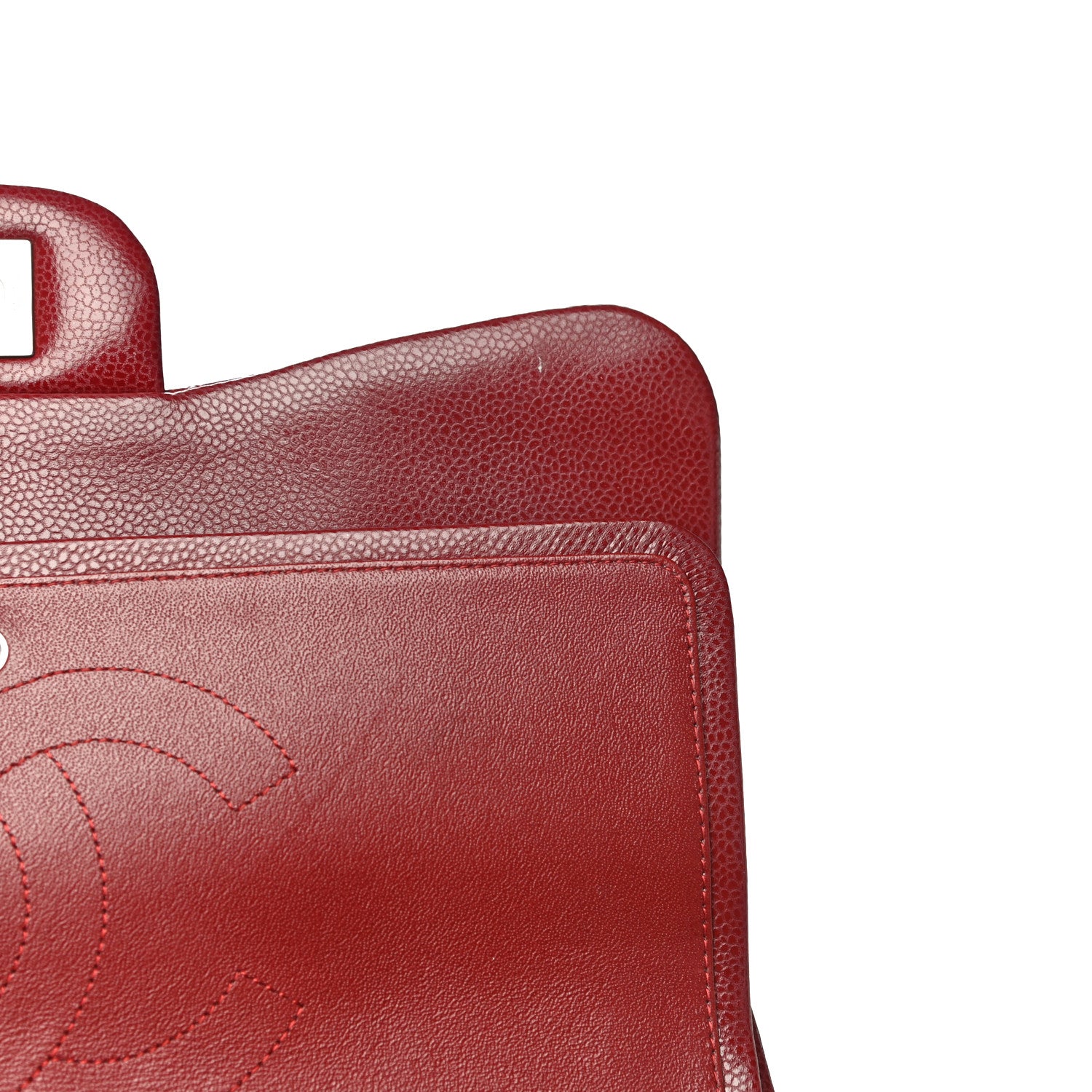 Chanel Caviar Quilted Jumbo Double Flap Dark Red 11 of 20