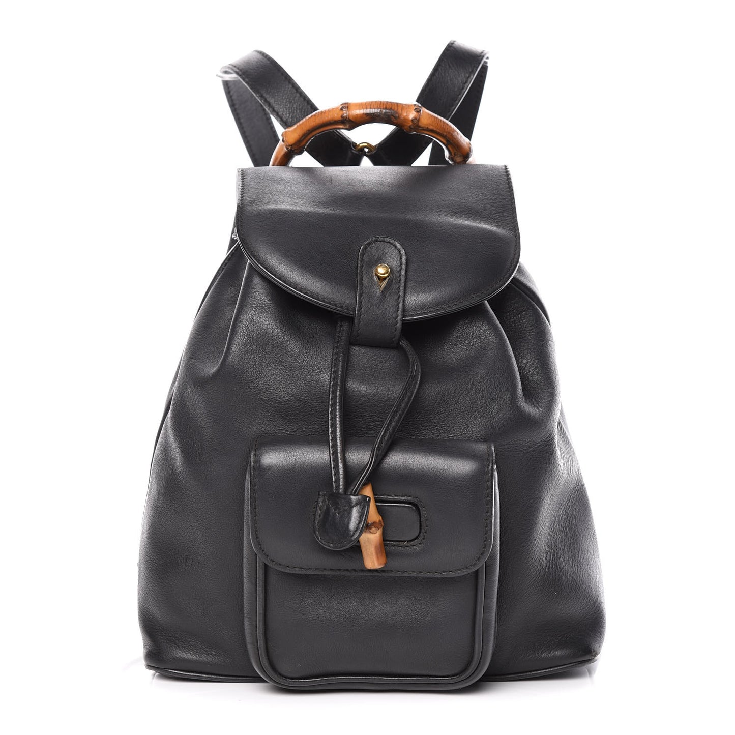 Calfskin Bamboo Backpack Black
