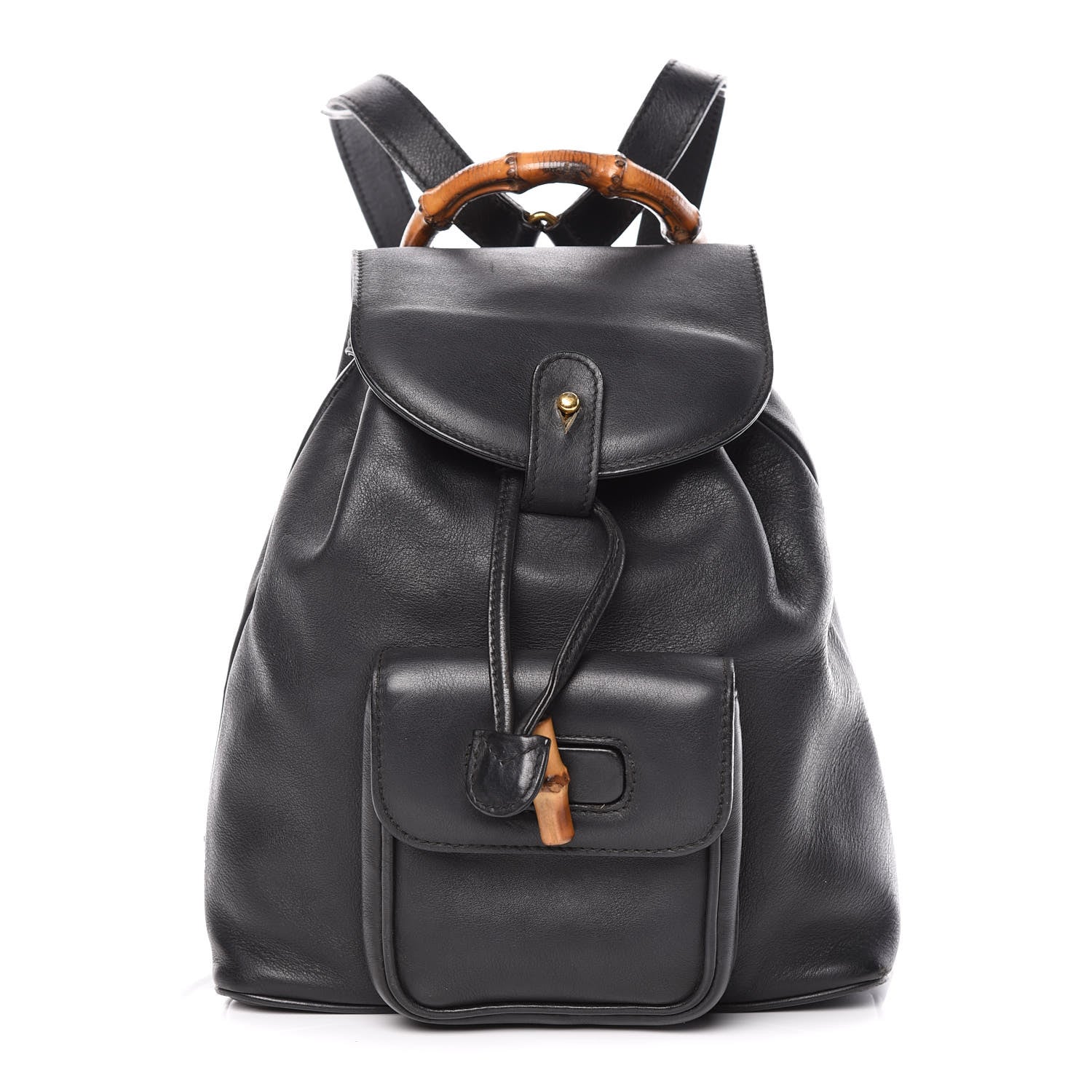 Gucci Calfskin Bamboo Backpack Black 1 of 17