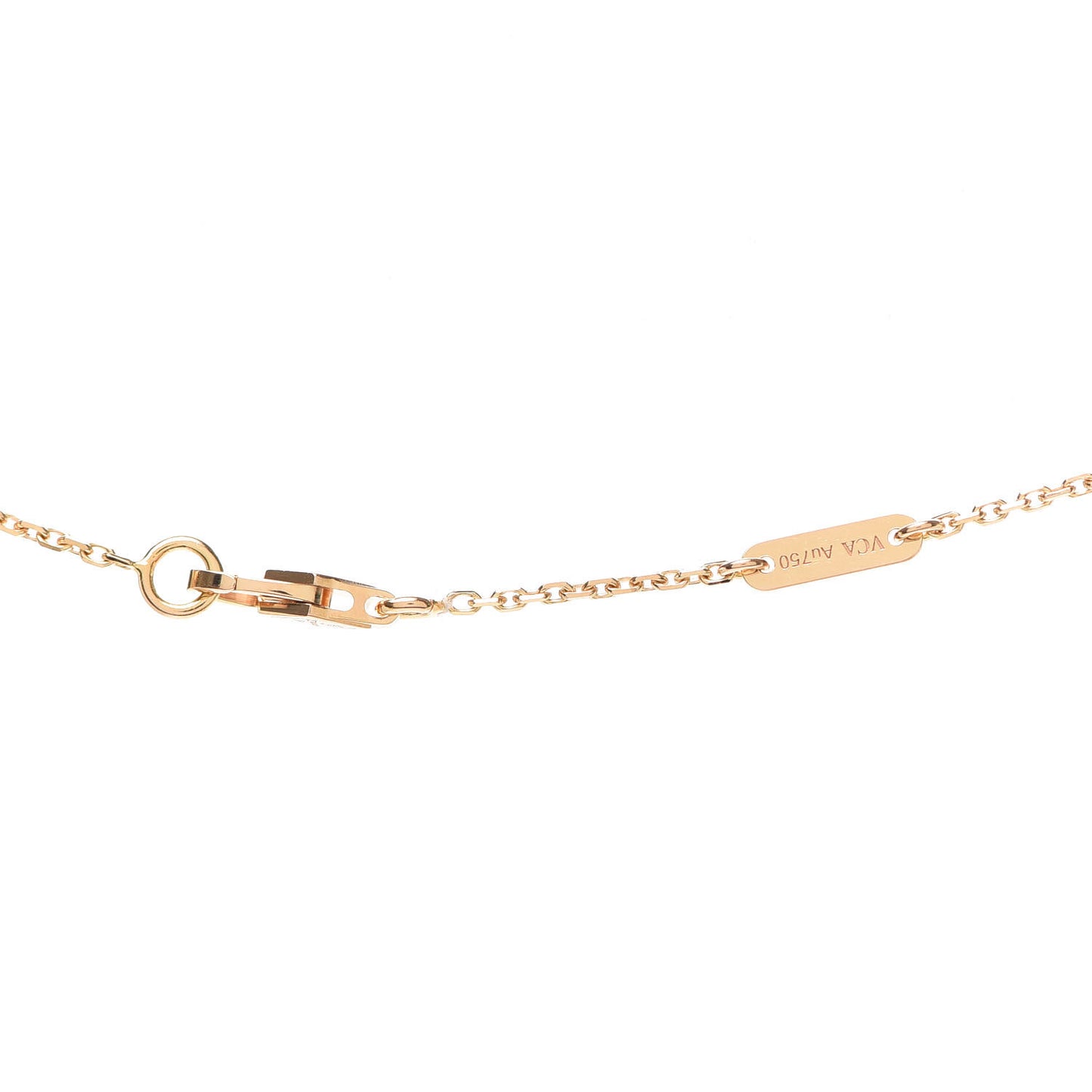 18K Rose Gold Carnelian Sweet Alhambra Pendant Necklace