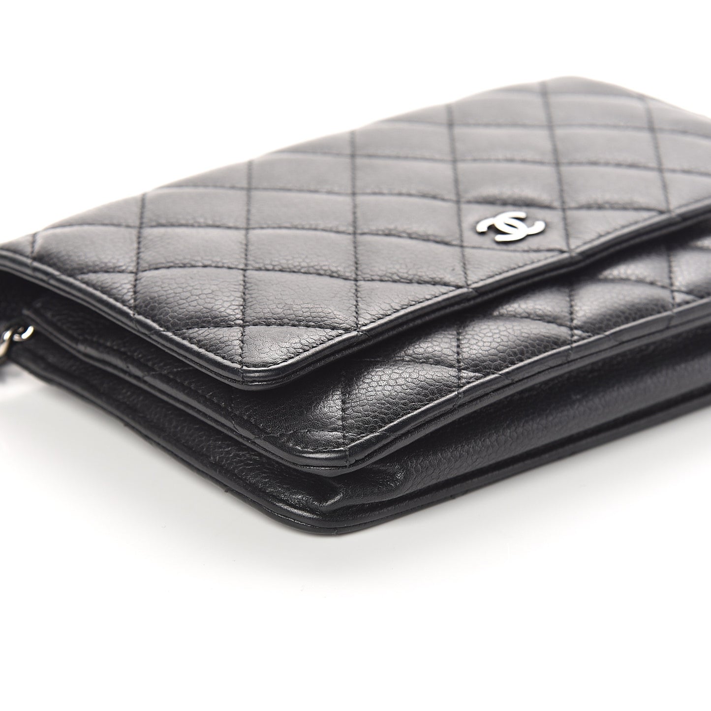 Caviar Quilted Wallet On Chain WOC Black