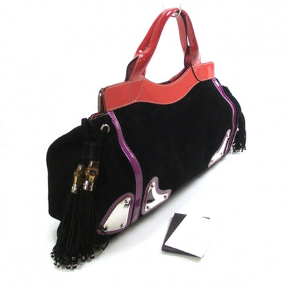 Gucci Suede Race Medium Top Handle Tote Black 3 of 10