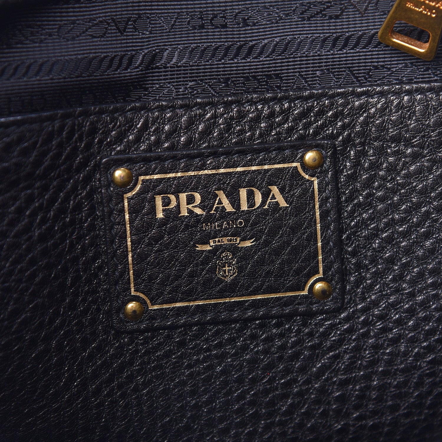 Prada Vitello Daino Side Pocket Tote Black 8 of 10