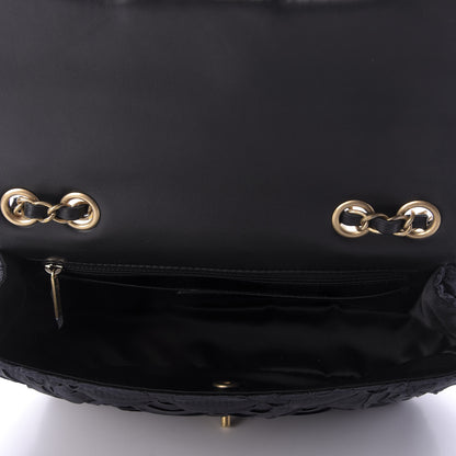 Chanel Satin Quilted Pleated Medium Single Flap Navy 5 of 10