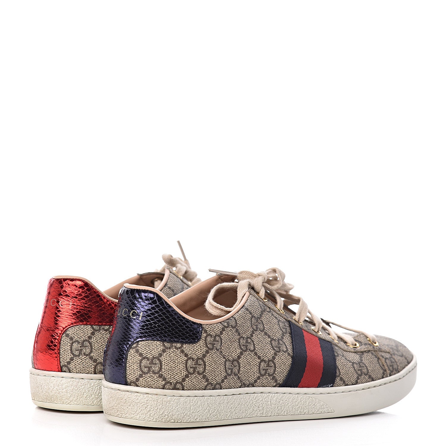 Gucci GG Supreme Monogram Womens Ace Low-Top Sneaker 40 Beige 4 of 9