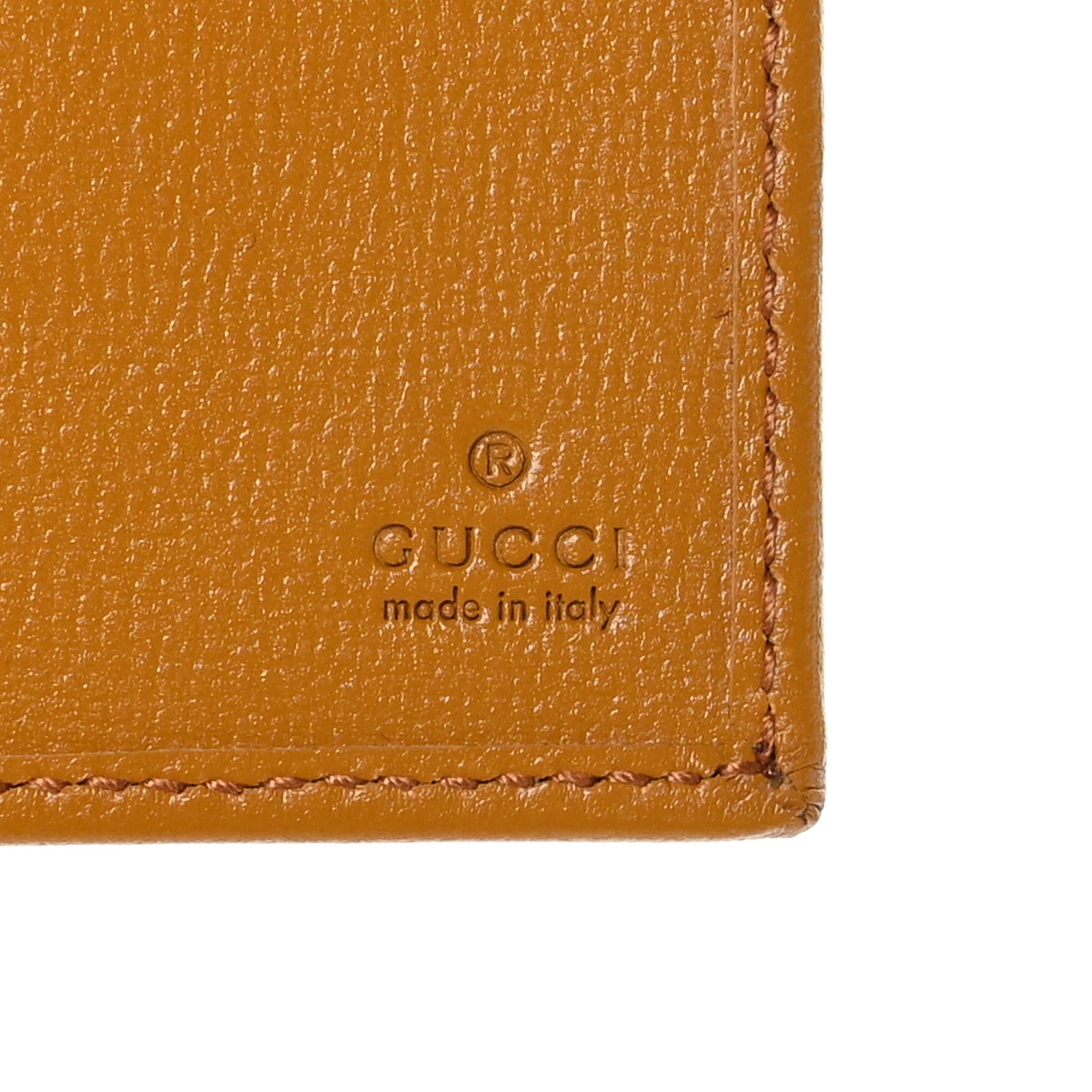 Gucci GG Supreme Monogram Textured Calfskin Retro Interlocking G Passport Case Beige Yellow 6 of 6