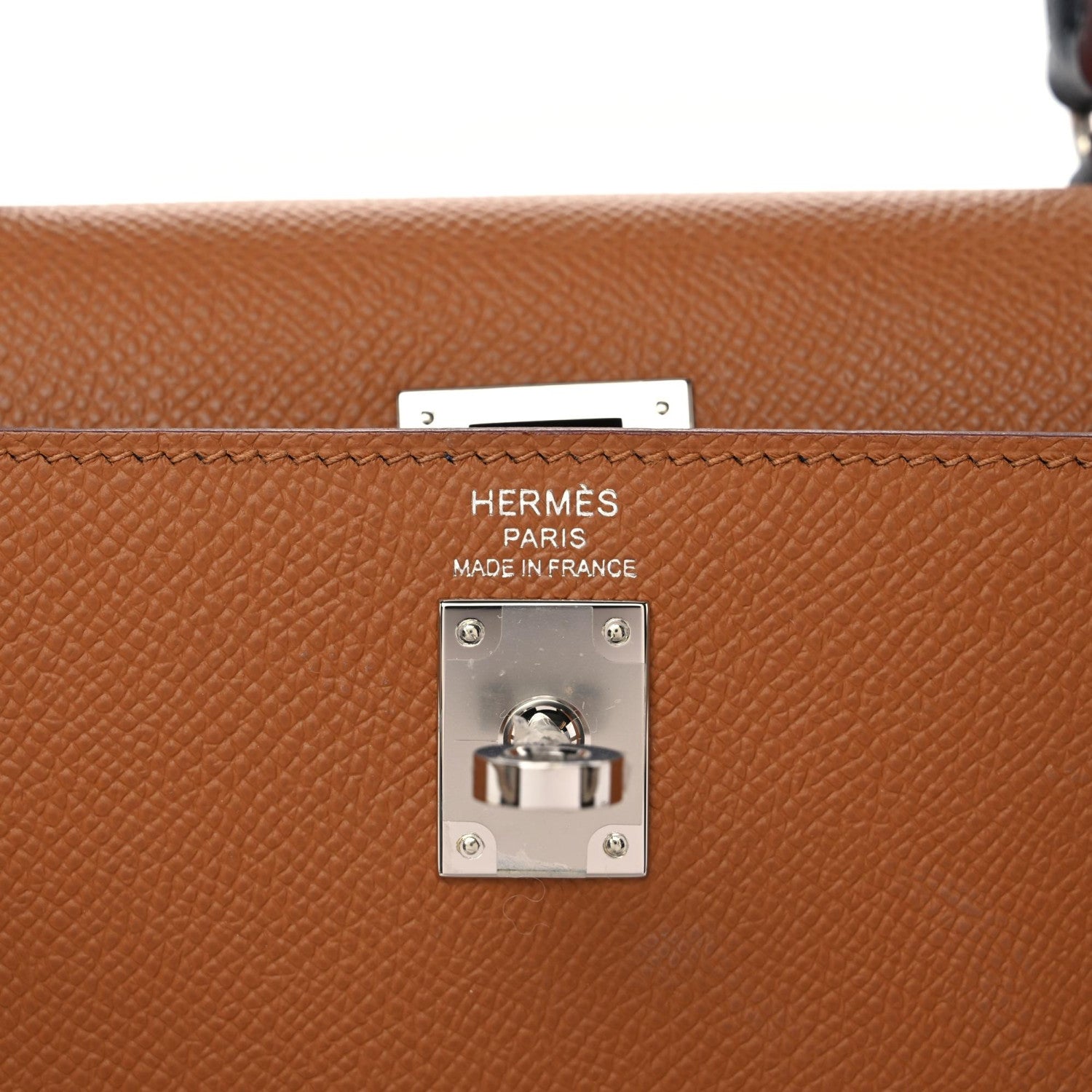 Hermes Epsom Verso Tri-Color Kelly Sellier 25 Gold Craie Black 9 of 10