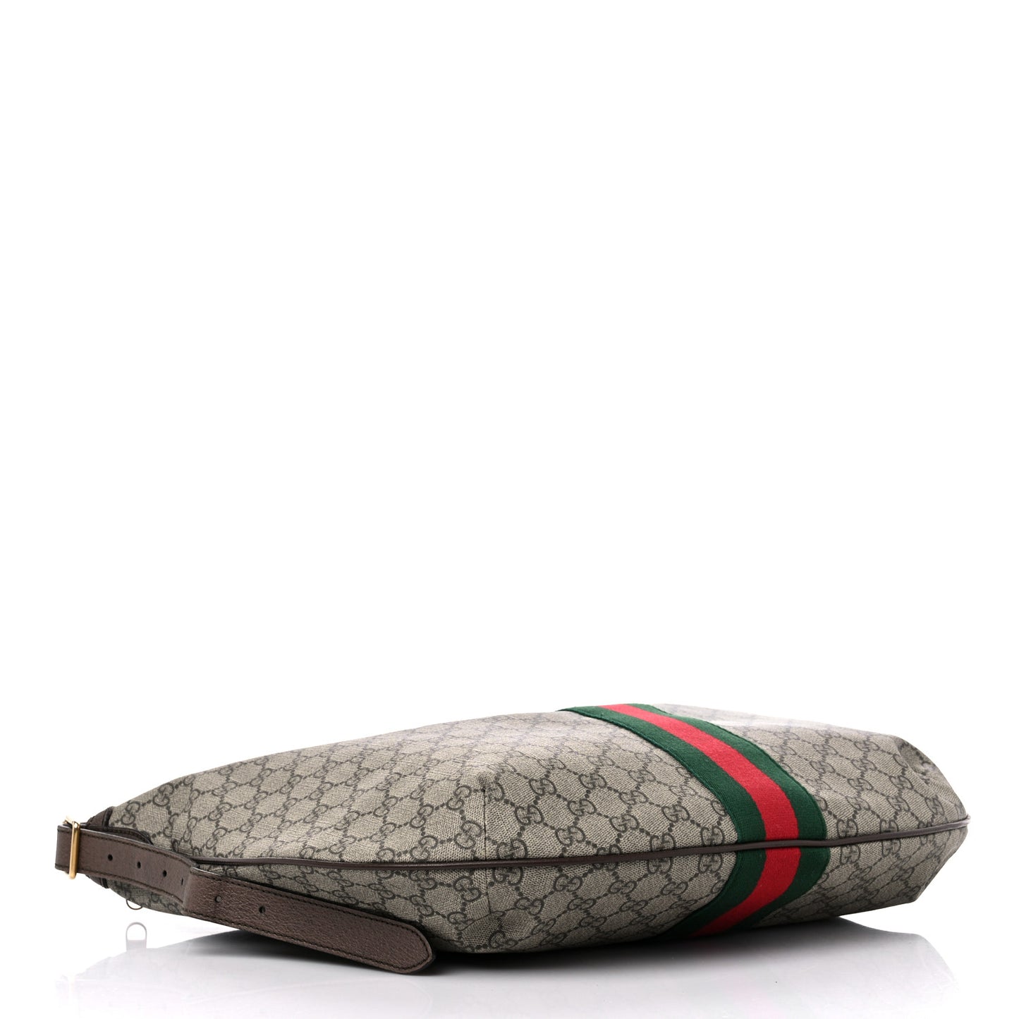 GG Supreme Monogram Web Ophidia Half Moon Hobo Brown